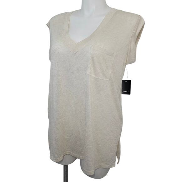 Torrid Festi Oversized Tee V neck short sleeve sz 00 / M/L - Picture 3 of 9